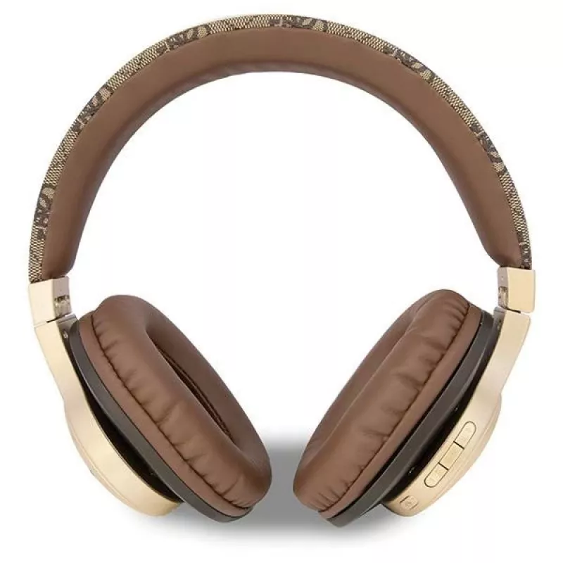 GUESS 4G Script Metal Logo belaidės ausinės ant ausų, Bluetooth 5.3, ruda