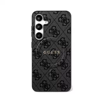 GUESS 4G Ring Classic Logo MagSafe dėklas, skirtas Samsung Galaxy S25 FE - juodos spalvos