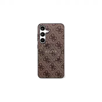 GUESS 4G Ring Classic Logo MagSafe dėklas, skirtas Samsung Galaxy S25 FE - rudas