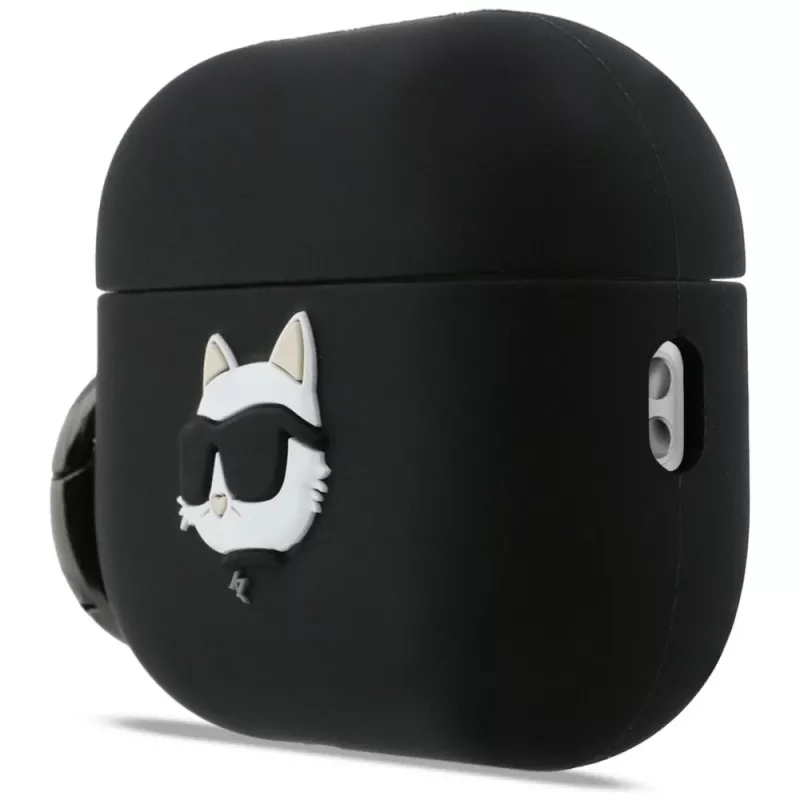 Karl Lagerfeld Silikoninis Choupette galvos 3D dėklas, skirtas AirPods Pro 3 - juodas