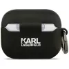 Karl Lagerfeld Silikoninis Choupette galvos 3D dėklas, skirtas AirPods Pro 3 - juodas