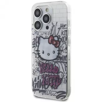 Hello Kitty HKHCP14LHDGPHT iPhone 14 Pro kietas dėklas IML Kitty On Bricks Graffiti - baltas