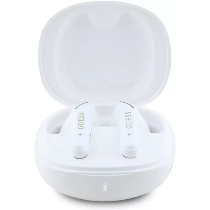 GUESS Flat Classic Logo Electroplated belaidės ausinės (True Wireless), baltos