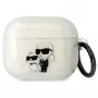 Karl Lagerfeld KLA3HNKCTGT AirPods 3 dėklas permatomas su blizgučiais Karl & Choupette