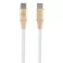 GUESS GUCCLALRGDD USB-C į USB-C laidas 1,5 m, greitas įkrovimas, šviesiai auksinis su reljefiniu logotipu