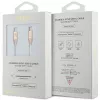 GUESS GUCCLALRGDD USB-C į USB-C laidas 1,5 m, greitas įkrovimas, šviesiai auksinis su reljefiniu logotipu