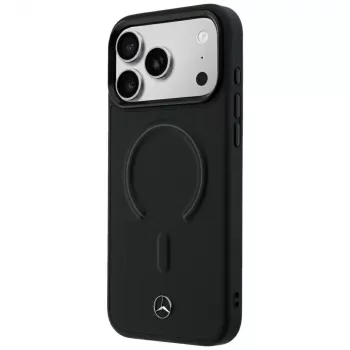 Mercedes Leather 3D MagSafe dėklas, skirtas iPhone 18 Pro Max / 17 Pro Max - juodas