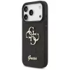 GUESS Fixed Glitter Big 4G dėklas, skirtas iPhone 18 Pro / 17 Pro - juodas