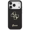 GUESS Fixed Glitter Big 4G dėklas, skirtas iPhone 18 Pro / 17 Pro - juodas