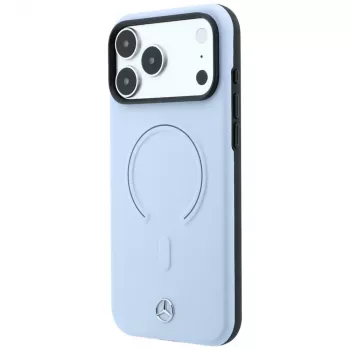 Mercedes Leather 3D MagSafe dėklas, skirtas iPhone 18 Pro Max / 17 Pro Max - mėlynas