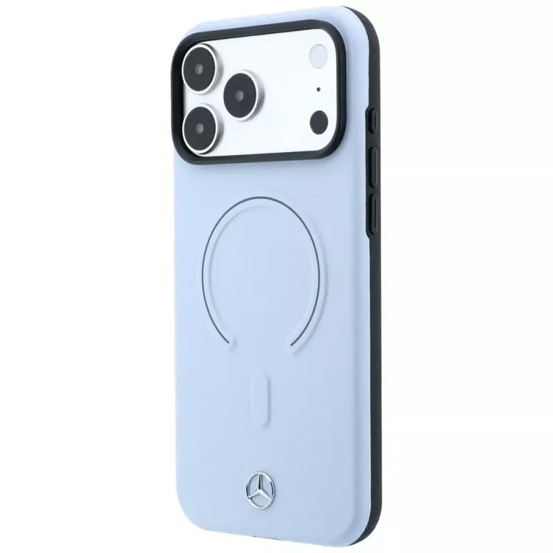 Mercedes Leather 3D MagSafe dėklas, skirtas iPhone 18 Pro Max / 17 Pro Max - mėlynas