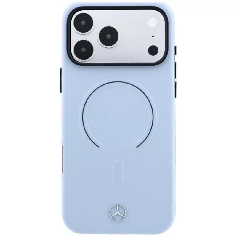 Mercedes Leather 3D MagSafe dėklas, skirtas iPhone 18 Pro Max / 17 Pro Max - mėlynas