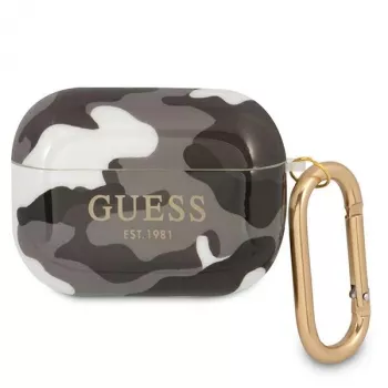 Guess GUAPUCAMG AirPods Pro dėklas juodos kamo spalvos kolekcija