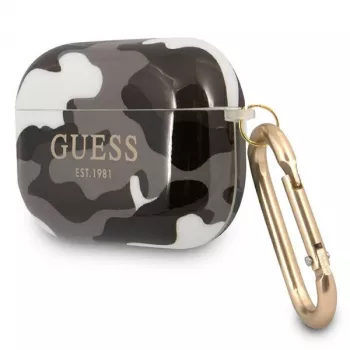 Guess GUAPUCAMG AirPods Pro dėklas juodos kamo spalvos kolekcija