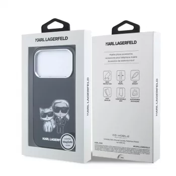 Karl Lagerfeld IML Karl & Choupette Bodies Sketch Print apsauginis dėklas su MagSafe, skirtas iPhone 18 Pro / 17 Pro - juodas