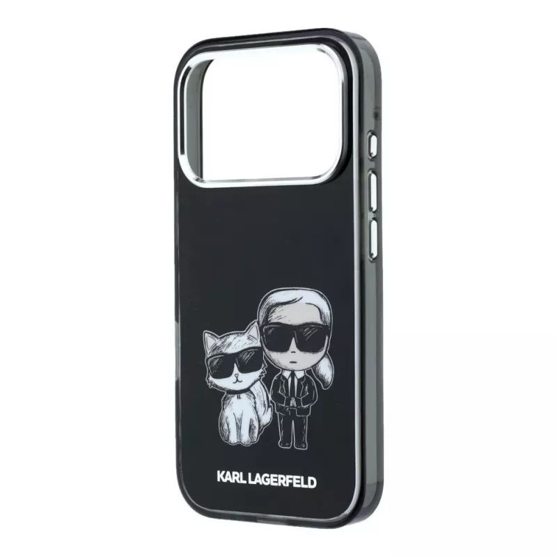Karl Lagerfeld IML Karl & Choupette Bodies Sketch Print apsauginis dėklas su MagSafe, skirtas iPhone 18 Pro / 17 Pro - juodas