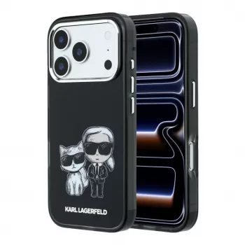 Karl Lagerfeld IML Karl & Choupette Bodies Sketch Print apsauginis dėklas su MagSafe, skirtas iPhone 18 Pro / 17 Pro - juodas
