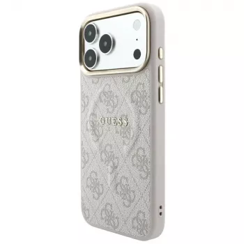 GUESS Embossed 4G Classic MagSafe dėklas, skirtas iPhone 17 Pro Max / 18 Pro Max – rožinis