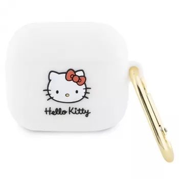 Hello Kitty HKA33DKHSH AirPods 3 dangtelis baltas silikoninis 3D Kitty galva