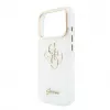 GUESS IML 4G Script Metal dėklas, skirtas iPhone 15 Pro, baltas