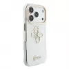 GUESS IML 4G Script Metal dėklas, skirtas iPhone 15 Pro, baltas