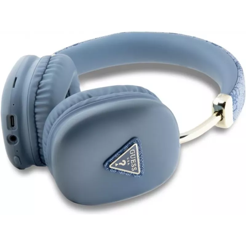 GUESS 4G Triangle Logo belaidės ausinės per ausį Bluetooth 5.3 mėlynos