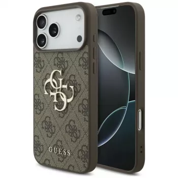 GUESS 4G Big Logo galinis dangtelis, skirtas Apple iPhone 17 Pro / 18 Pro - rudas