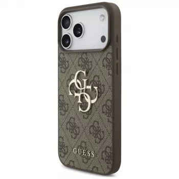 GUESS 4G Big Logo galinis dangtelis, skirtas Apple iPhone 17 Pro / 18 Pro - rudas