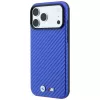 BMW M Carbon Metal Logo MagSafe dėklas, skirtas iPhone 18 Pro Max / 17 Pro Max – mėlynas