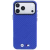 BMW M Carbon Metal Logo MagSafe dėklas, skirtas iPhone 18 Pro Max / 17 Pro Max – mėlynas