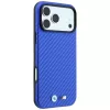 BMW M Carbon Metal Logo MagSafe dėklas, skirtas iPhone 18 Pro Max / 17 Pro Max – mėlynas