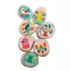 Janod Stone Painting kūrybinis rinkinys – 6 natūralūs akmenys, 6 akriliniai dažai, 2 teptukai, blizgučiai, akutės, lipdukai – nuo 6 metų