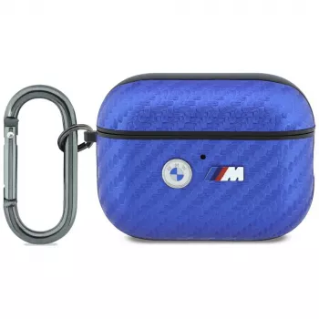 BMW M Carbon Metal Logo dėklas, skirtas AirPods Pro 3, šviesiai mėlynas