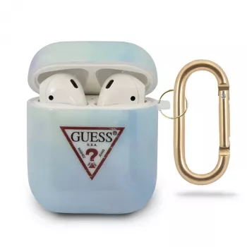 GUESS GUACA2TPUMCGC02 AirPods 1/2 dėklas mėlynas Tie & Dye kolekcija