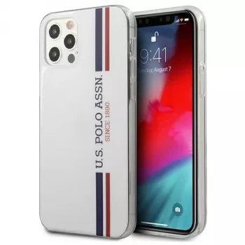 U.S. Polo Assn. USHCP12MPCUSSWH iPhone 12/12 Pro 6,1 colio baltas Tricolor Collection kietas dėklas