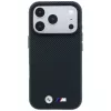 BMW M Quadrille Kevlar Metal Logo MagSafe dėklas, skirtas iPhone 18 Pro / 17 Pro – tamsiai mėlynas