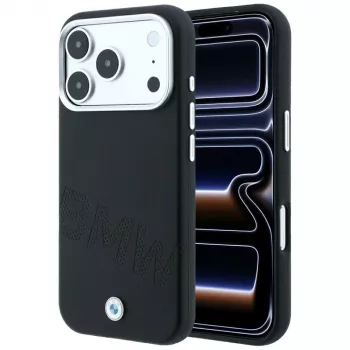 BMW Sign Inclined Deboss Letters MagSafe dėklas, skirtas iPhone 18 Pro / 17 Pro - juodas