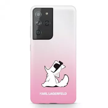 Karl Lagerfeld KLHCS21LCFNRCPI S21 Ultra kietasis dėklas rožinis Choupette Fun
