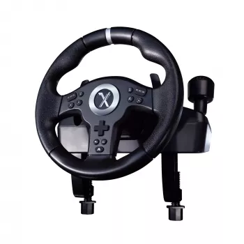 PIXMINDS LEXIP XDRIVE-350 kelių platformų vairas su jėgos grįžtamuoju ryšiu ir 270 laipsnių sukimu