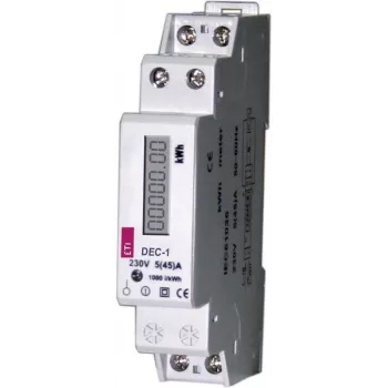 ETI DEC-1 vienfazis modulinis elektros skaitiklis, tiesioginis jungimas 230V 5(60)A, 1 klasė, su S0 impulsų išėjimu