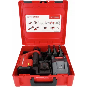 ROTHENBERGER ROMAX Compact III SET TH AMP 19 kN belaidis presavimo įrankis su presavimo nasrais, 18V, 2.0Ah baterija, įkrovikliu ir dėklu