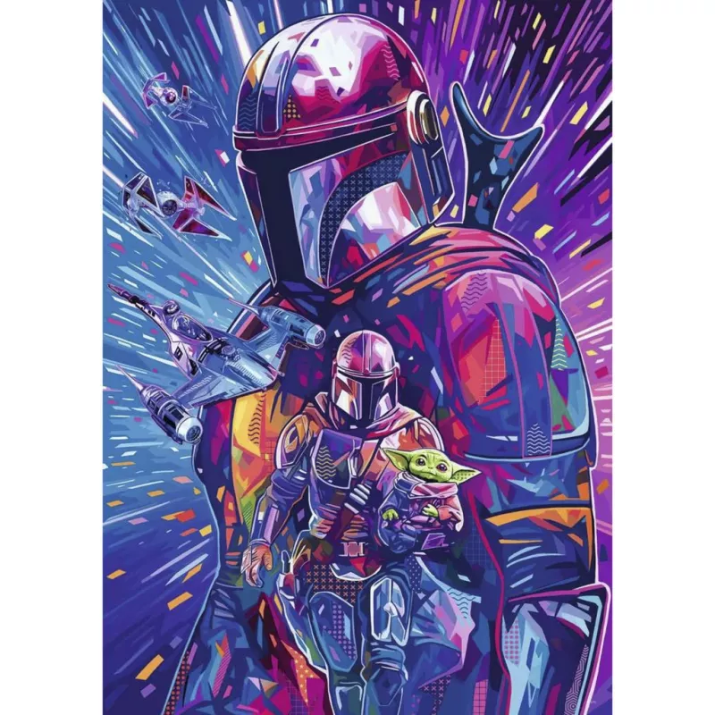 RAVENSBURGER Dėlionė Star Wars Hyper Space kolekcija: The Mandalorian (500 dalių, didelės detalės)