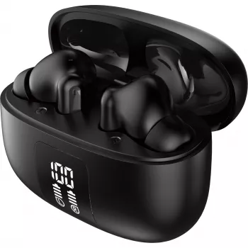 Verbatim TruSound Pro belaidės ausinės su hibridiniu ANC - Bluetooth 5.2, liečiamais valdikliais, IPX4, Qi įkrovimo dėklu