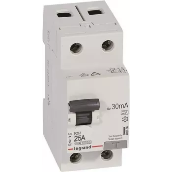 Legrand 402036 RX3 25A 2 polių 30mA A tipo liekamosios srovės grandinės pertraukiklis 230V AC 2 moduliai