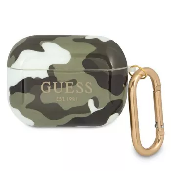 GUESS GUAPUCAMA AirPods Pro dėklas Green/Khaki Camo kolekcija