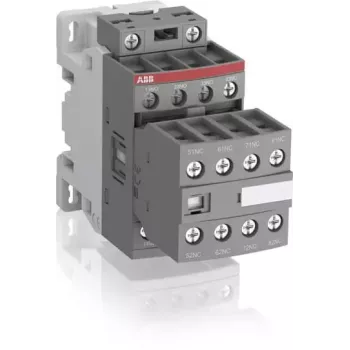 ABB NF44E pagalbinis kontaktoriaus modulis, 4NO+4NC, 24-60V AC/20-60V DC elektroninė ritė, varžtiniai gnybtai, DIN bėgelis
