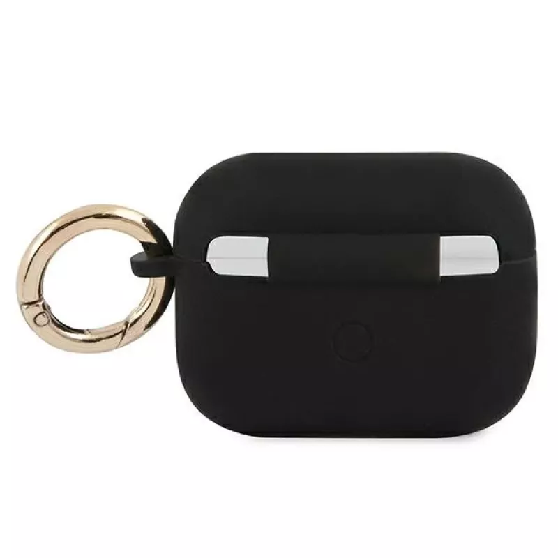 GUESS GUAPSSSK AirPods Pro dėklas juodos spalvos silikoninis Vintage Script