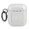 Karl Lagerfeld KLA2UKHGS AirPods 1/2 dėklas sidabrinis su blizgučiais, Karl's Head
