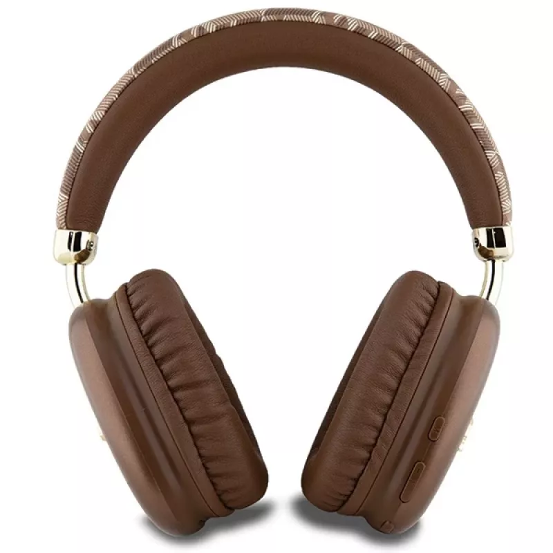 GUESS GUE003639 Gcube Metalinis Script logotipas On-Ear Bluetooth ausinės, rudos
