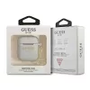 Guess GUA2LSC4EG AirPods 1/2 dėklas pilkas silikoninis su pakabuku 4G kolekcija